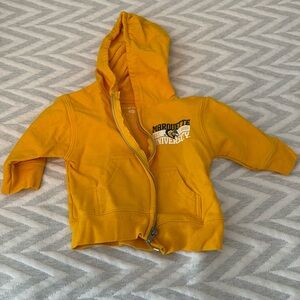 Marquette University zip up yellow hoodie